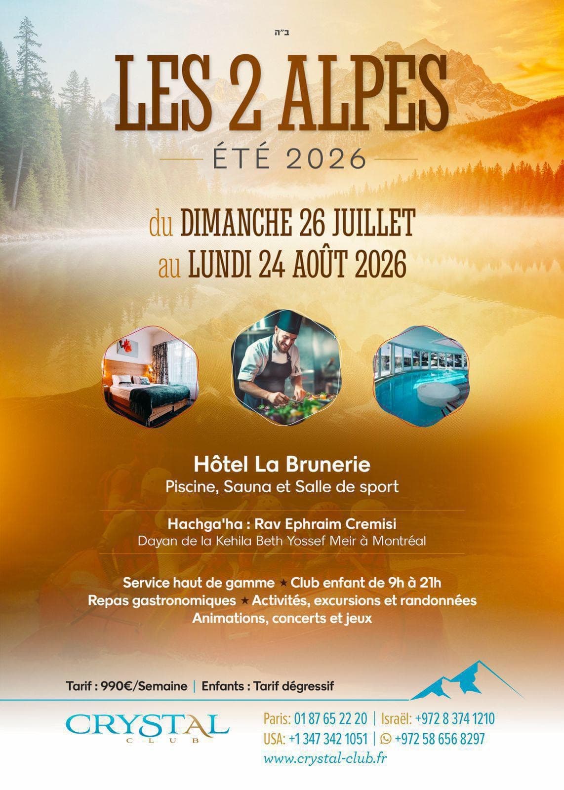 Crystal Club Été 2026 - Les 2 Alpes